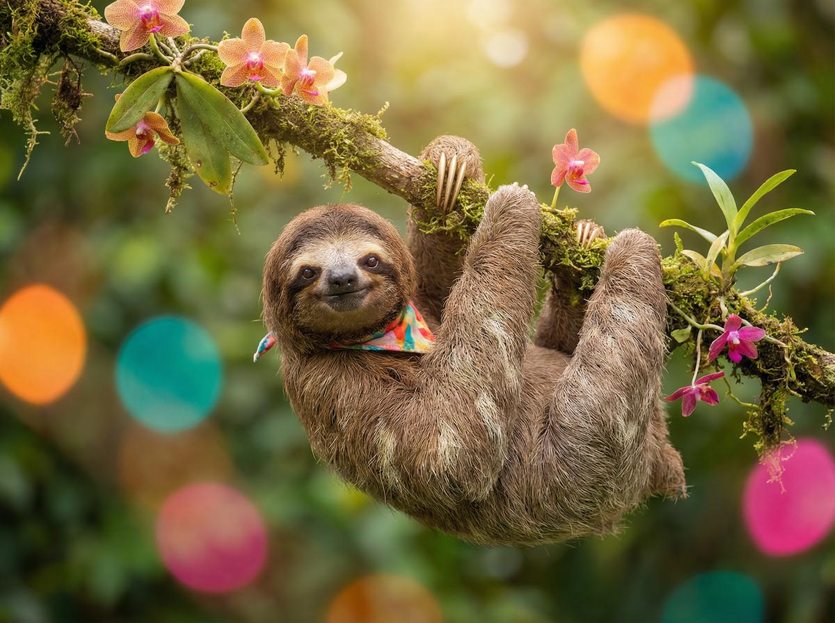 玩物社区精选：树懒宝宝的第一次攀爬视频